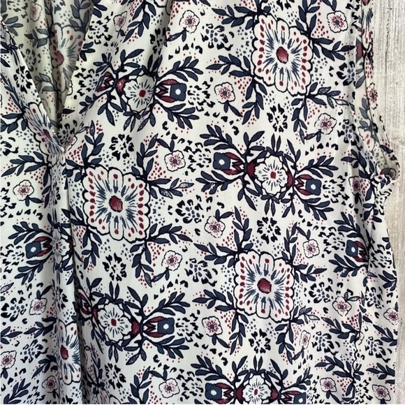 Loft White Sleeveless Floral High Low - Picture 3 of 6